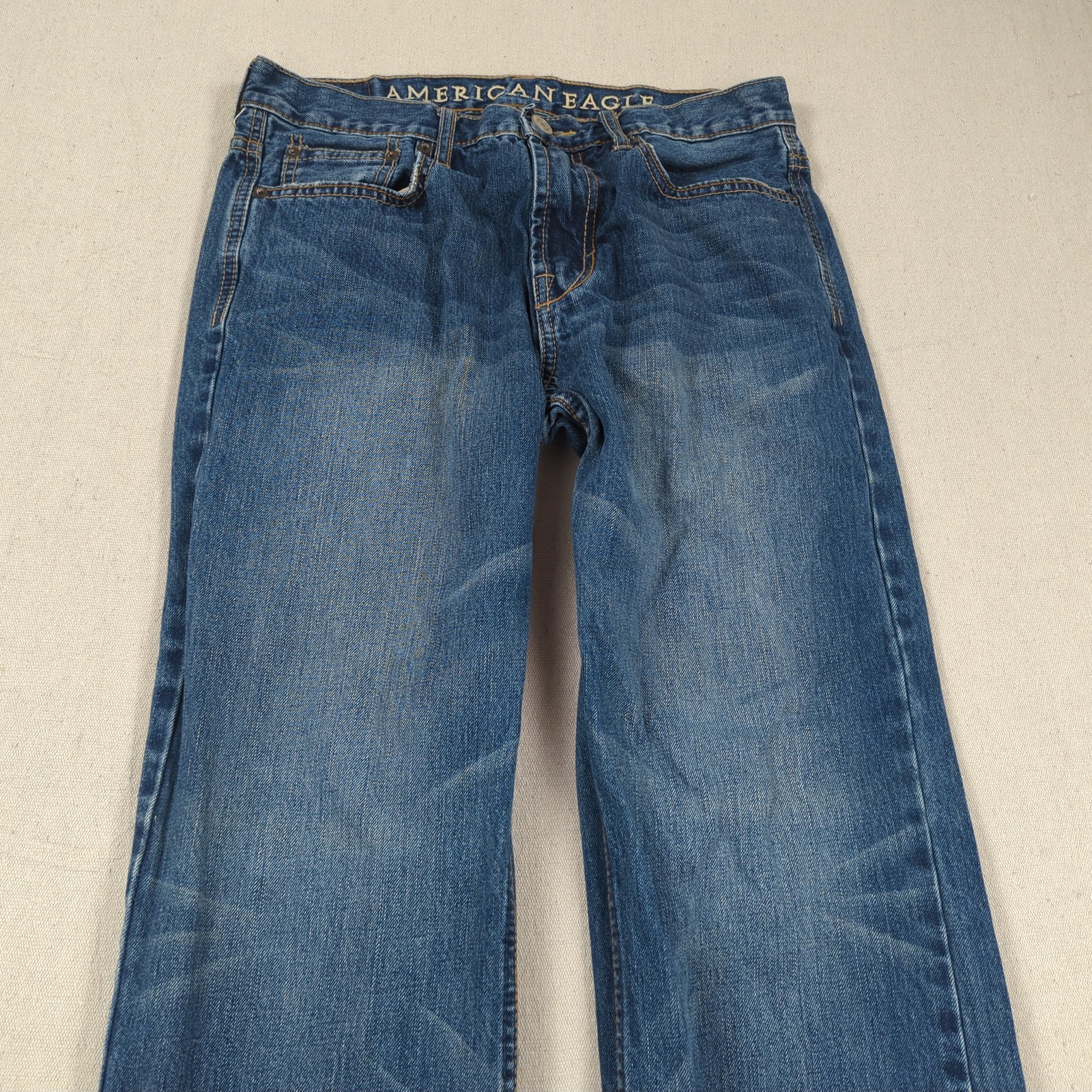 American Eagle Jeans Mens 30×32 Blue Boot Cut Western Cowboy Faded