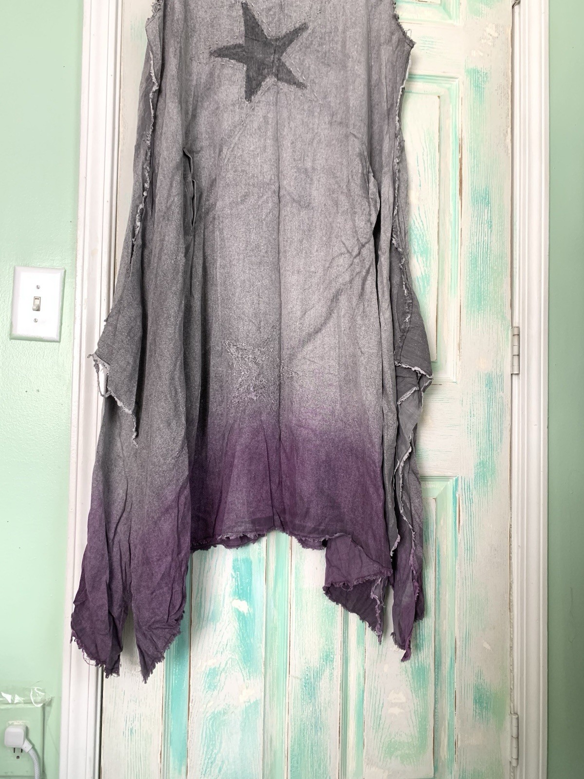 BRAND NEW A Rare Bird Purple/Grey Dip Dye Frayed Dress Size L/XL