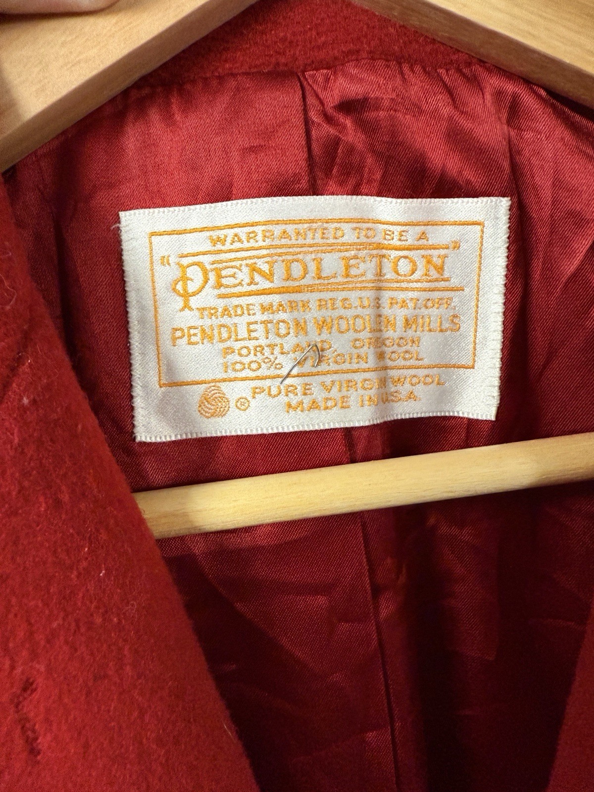 Pendleton Woolen Mills 100% Virgin Wool Mid Overcoat Jacket 46″ Made in USA