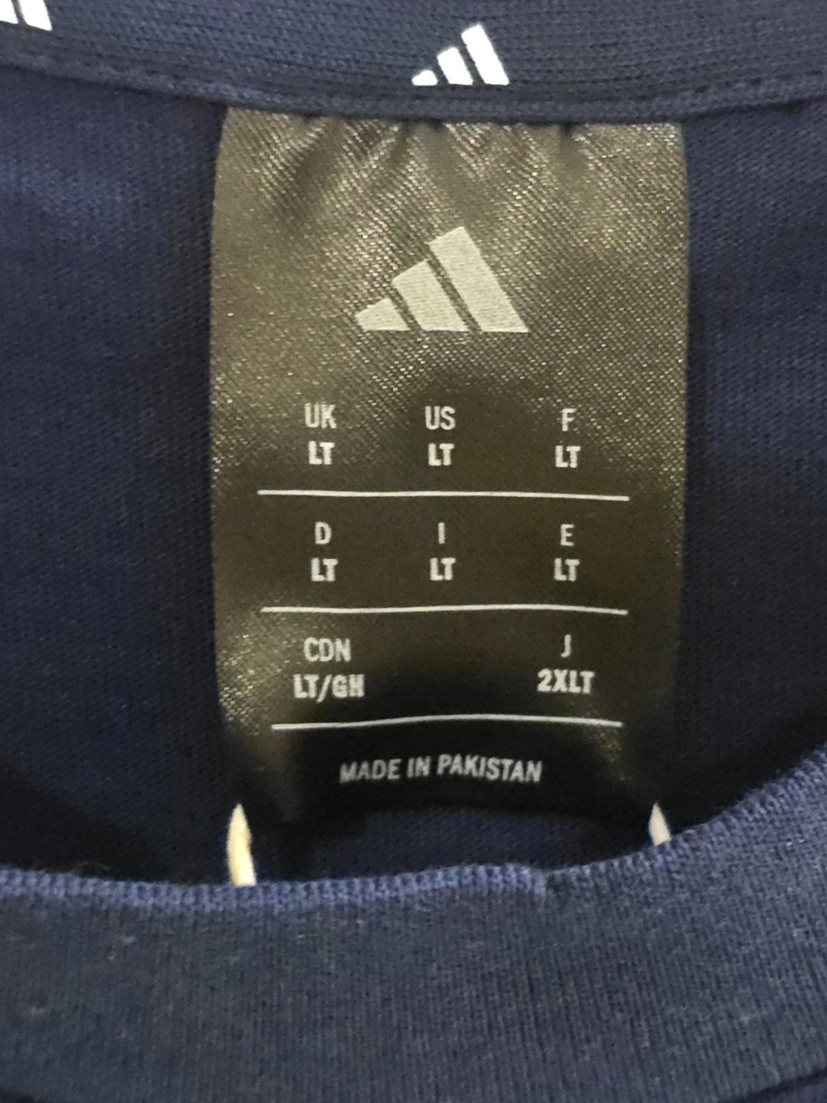 ADIDAS Mens Essential Big Logo Tee Dark Blue/White Size LT NEW LARGE TALL Tee
