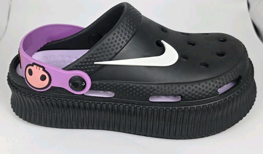 Set of 2 Classic Nike Style Swoosh Croc Charms White Shoe Accessories