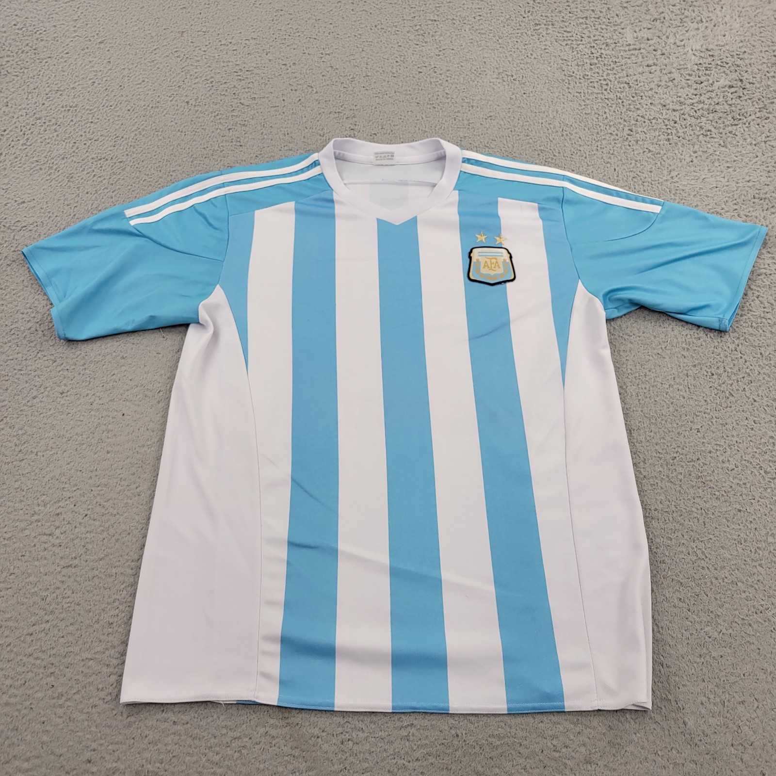 Argentina National Football Jersey Mens Medium Blue Embroidery Shirt