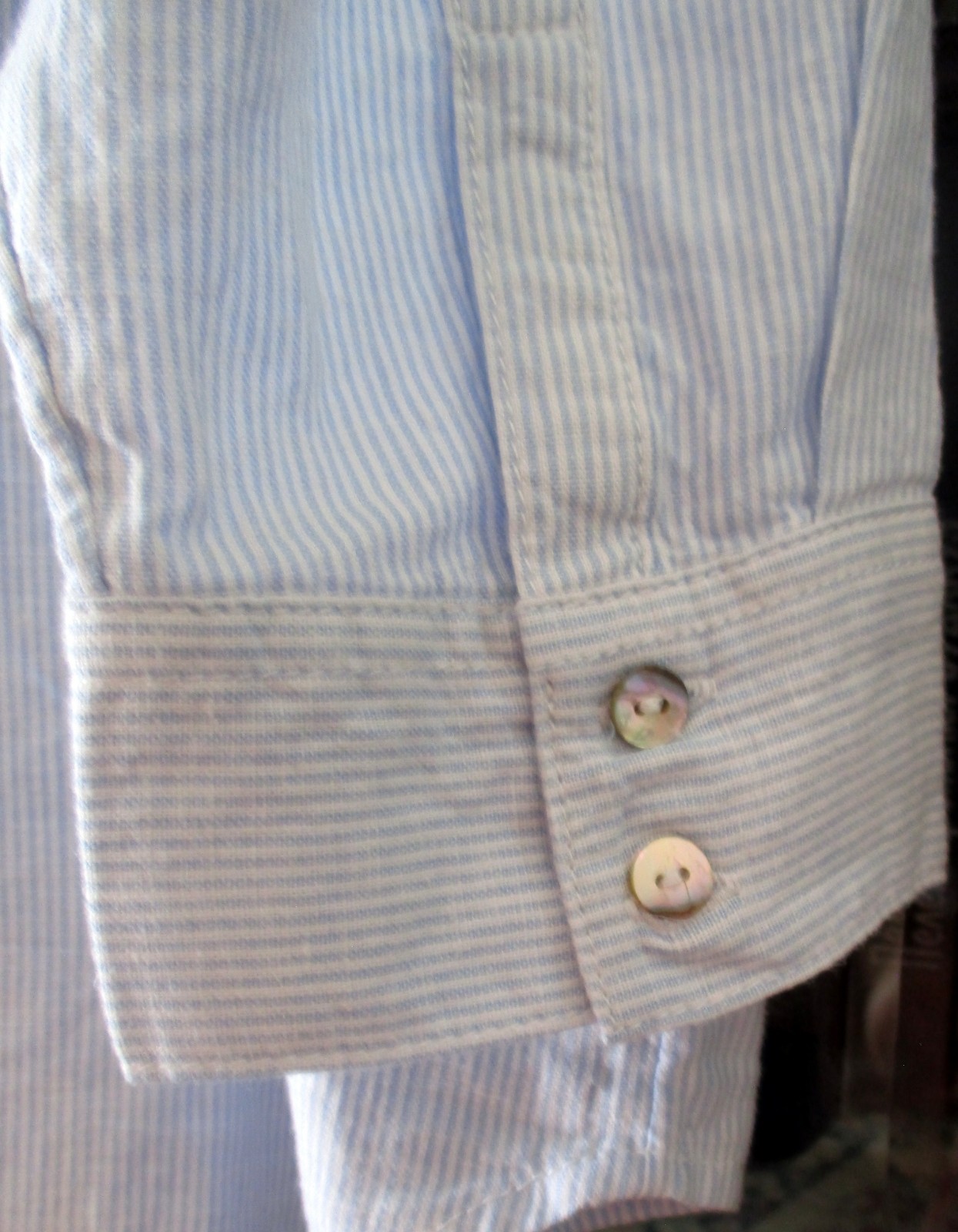 NWT TAHARI Blue White Stripe Stretch Linen Collared Button Down Tunic Top 1X 2X