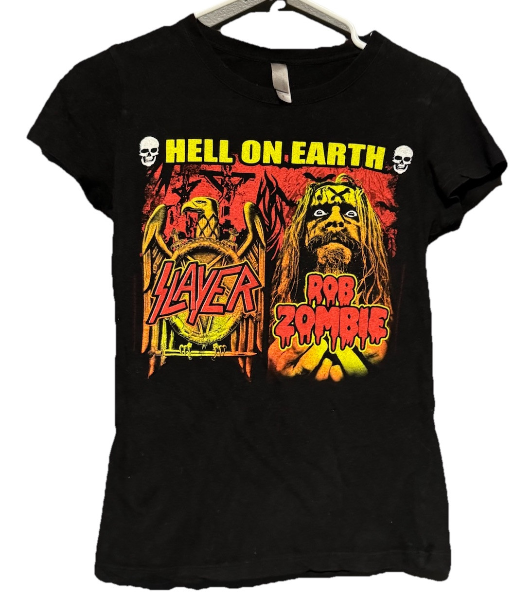 Rob Zombie Slayer Womens Shirt Hell On Earth Tour Merch Graphic Size S
