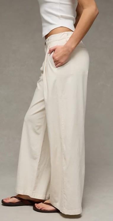 NWT American Eagle AE Low-Rise Linen-Blend Trouser