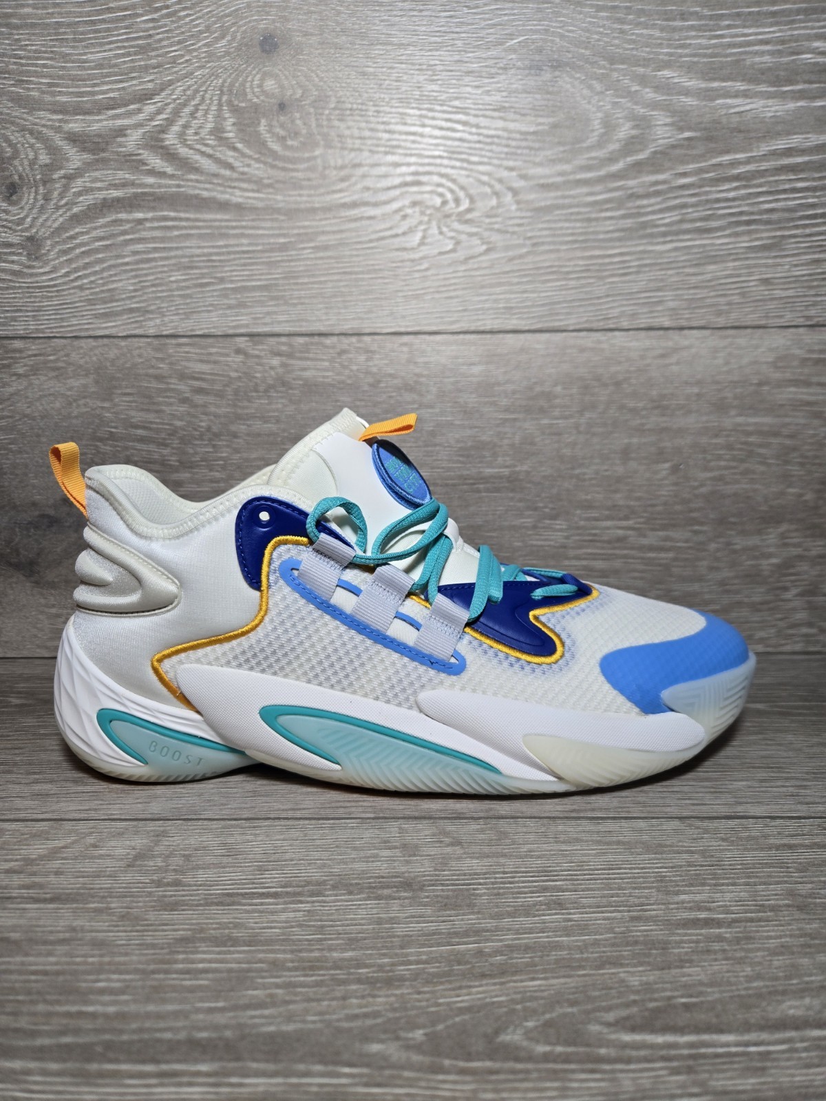 Adidas Basketball BYW Select SMU IF4285 Cream White Blue Hoop York City Mens 9.5