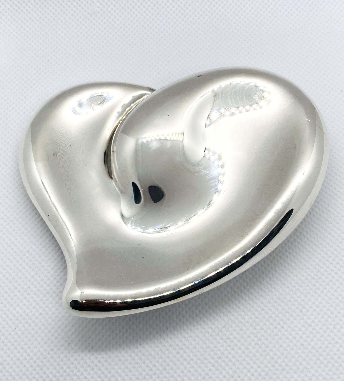 Tiffany & Co Sterling Silver 925 Full Heart Peretti 1978 Belt Buckle 3.72 x 3.8″