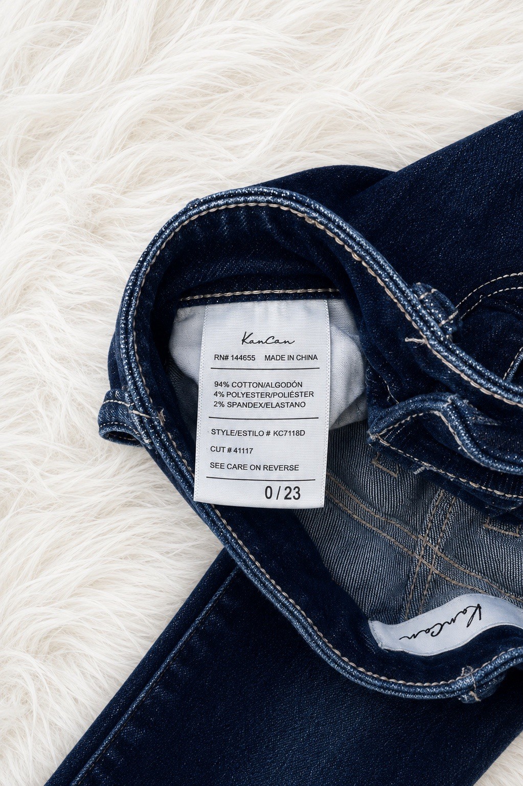 Kancan High Rise Dark Wash Distressed Skinny Jeans Size 0/23