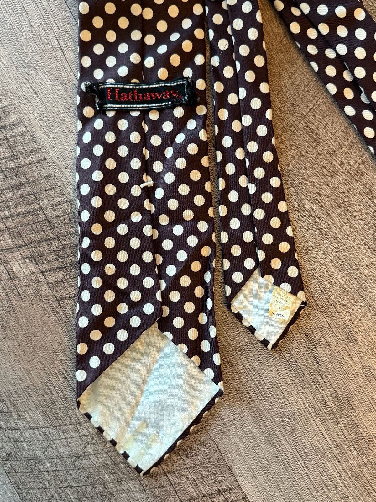 Hathaway Brown and White Polka Dot Necktie