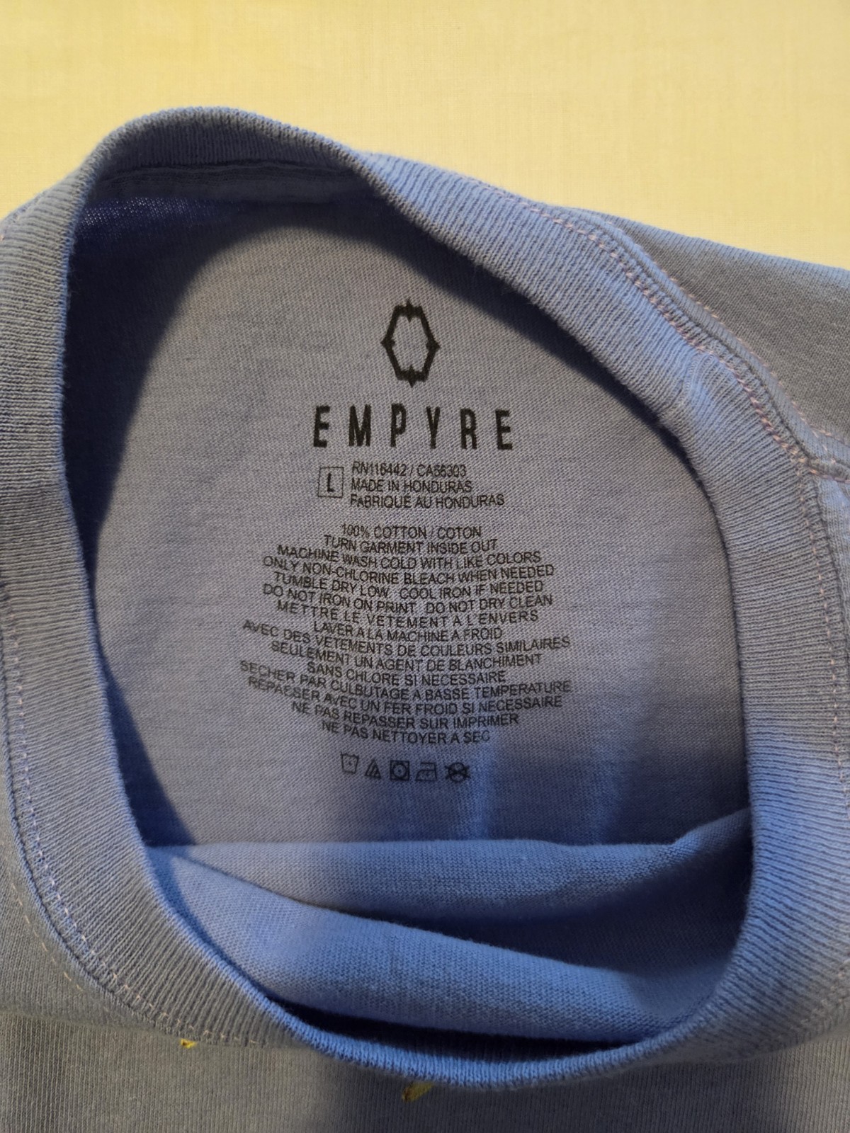 Empyre Men’s Blue Logo Graphic Print Crew Neck Short Sleeve T-Shirt Size L