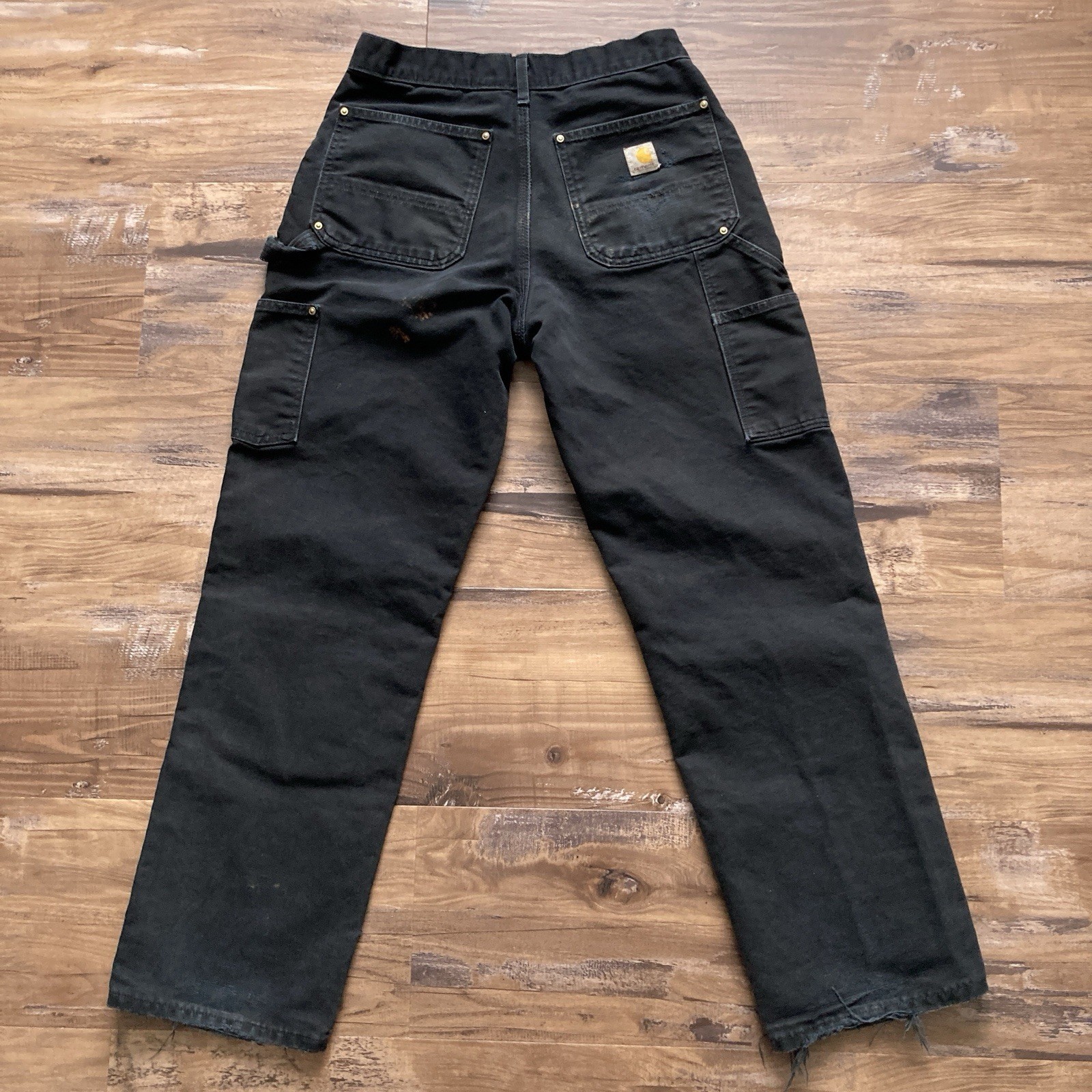 Carhartt B01 BLK Double Knee Work Pants Mens 31×32 (Fits 30×31) Distressed