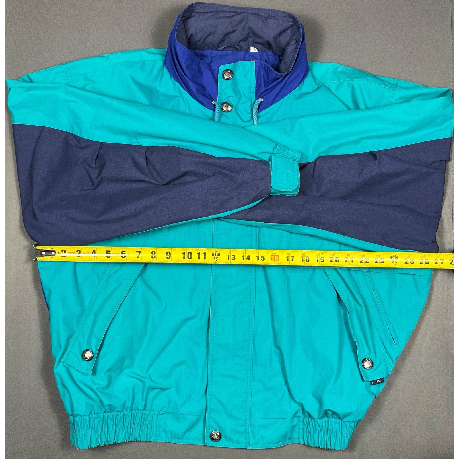 Vintage London Fog Colorblock Waterproof Jacket Mens XL Oversized Nautical Retro
