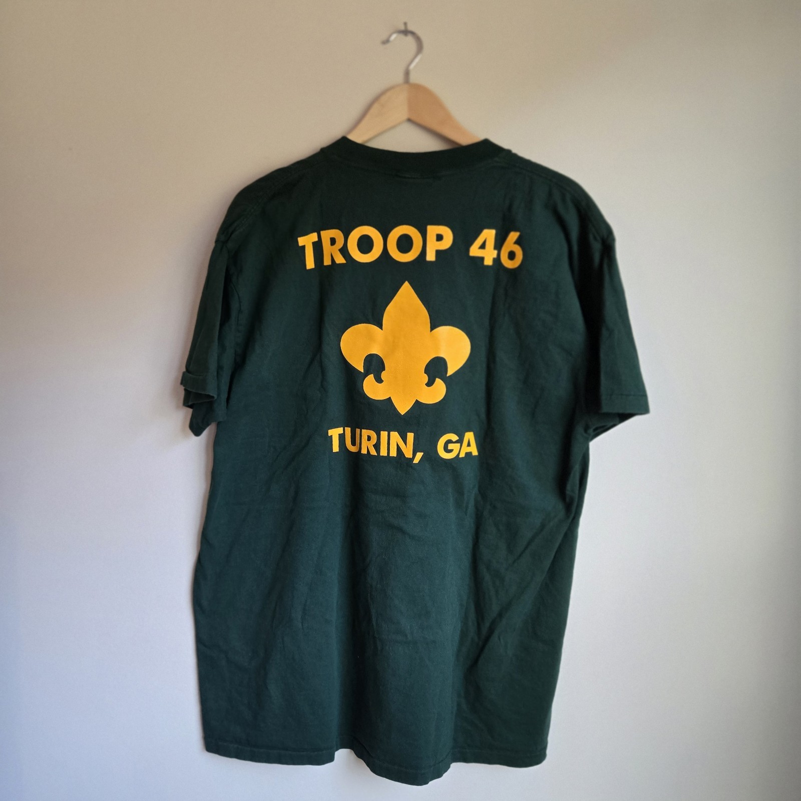Vintage Duck Head Boy Scouts Troop 46 Turin GA T-Shirt L Single Stitch USA Large