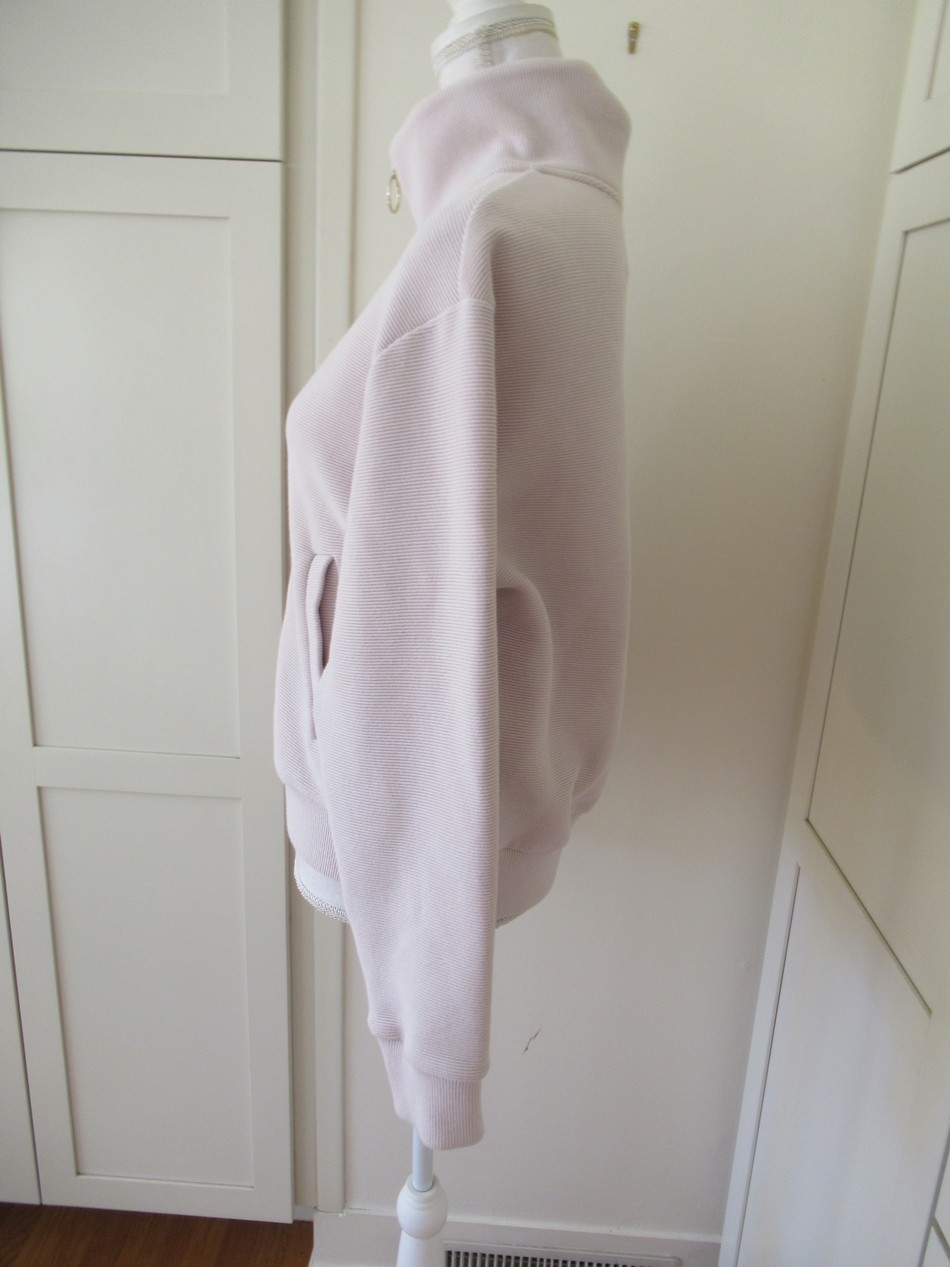 Varley Bloomwood Ribbed Mock Neck Zip Up Jacket in OaK Milk Size S