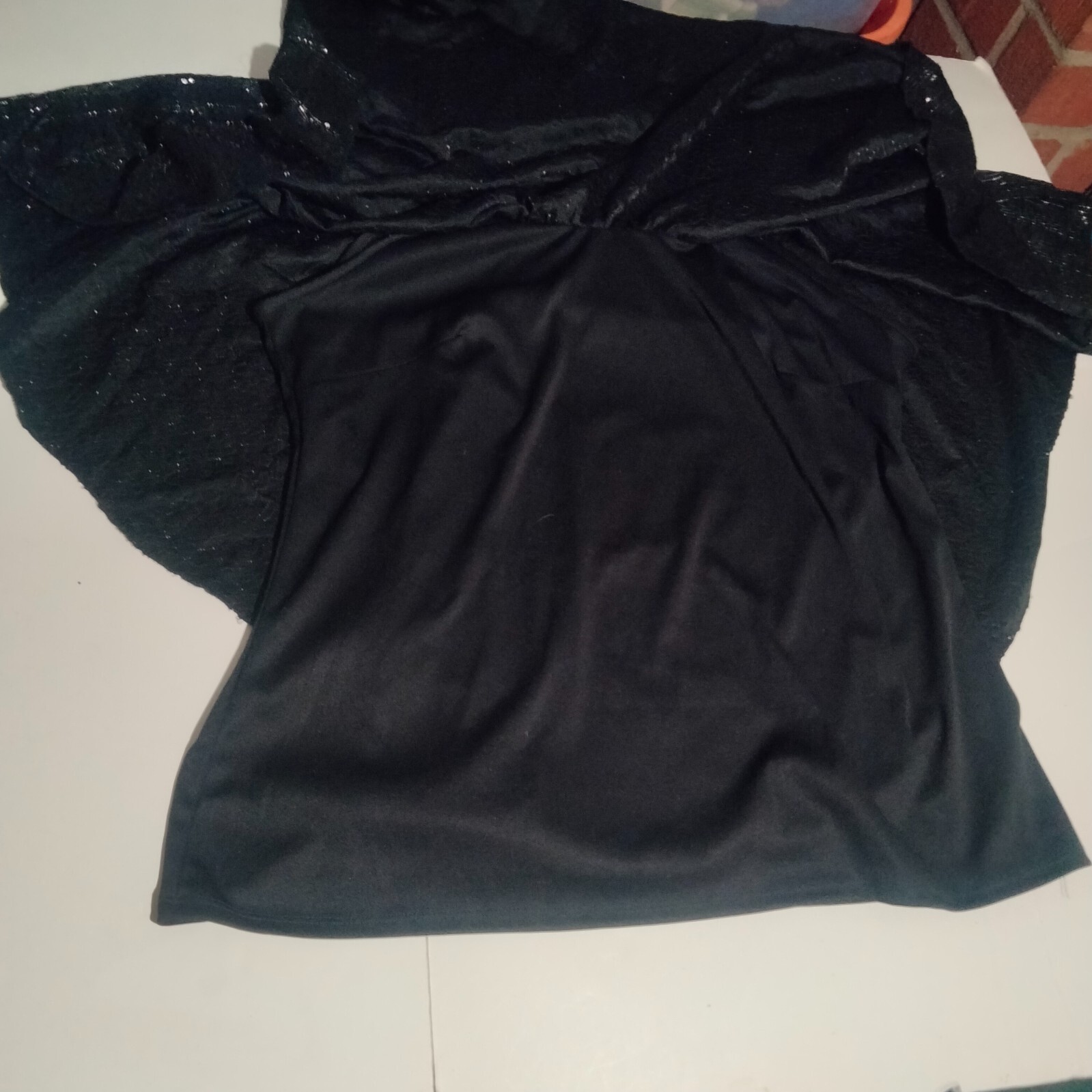 Cocomo Black embellished blouse with tank large 40 inches wide