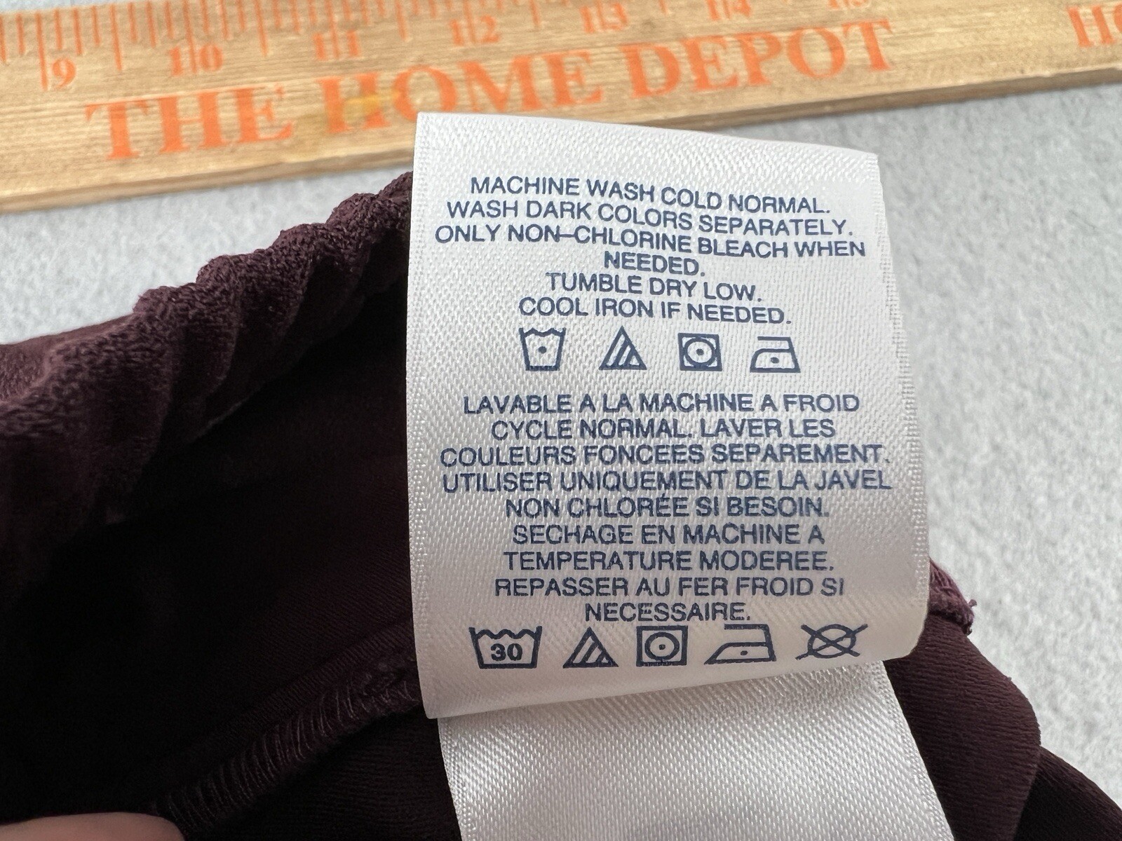 Lands End Pants Womens 12 Burgundy Slim Leg Crepe Elastic Waist Pull On Office