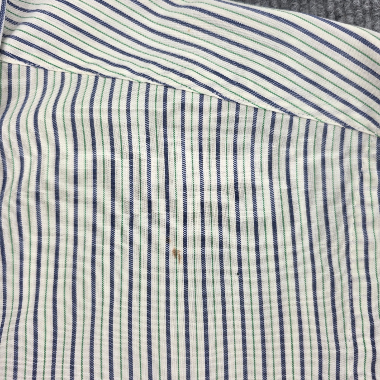 Vintage Culwell & Son Hathaway Striped Shirt Mens 16-34 Blue Green Poplin USA