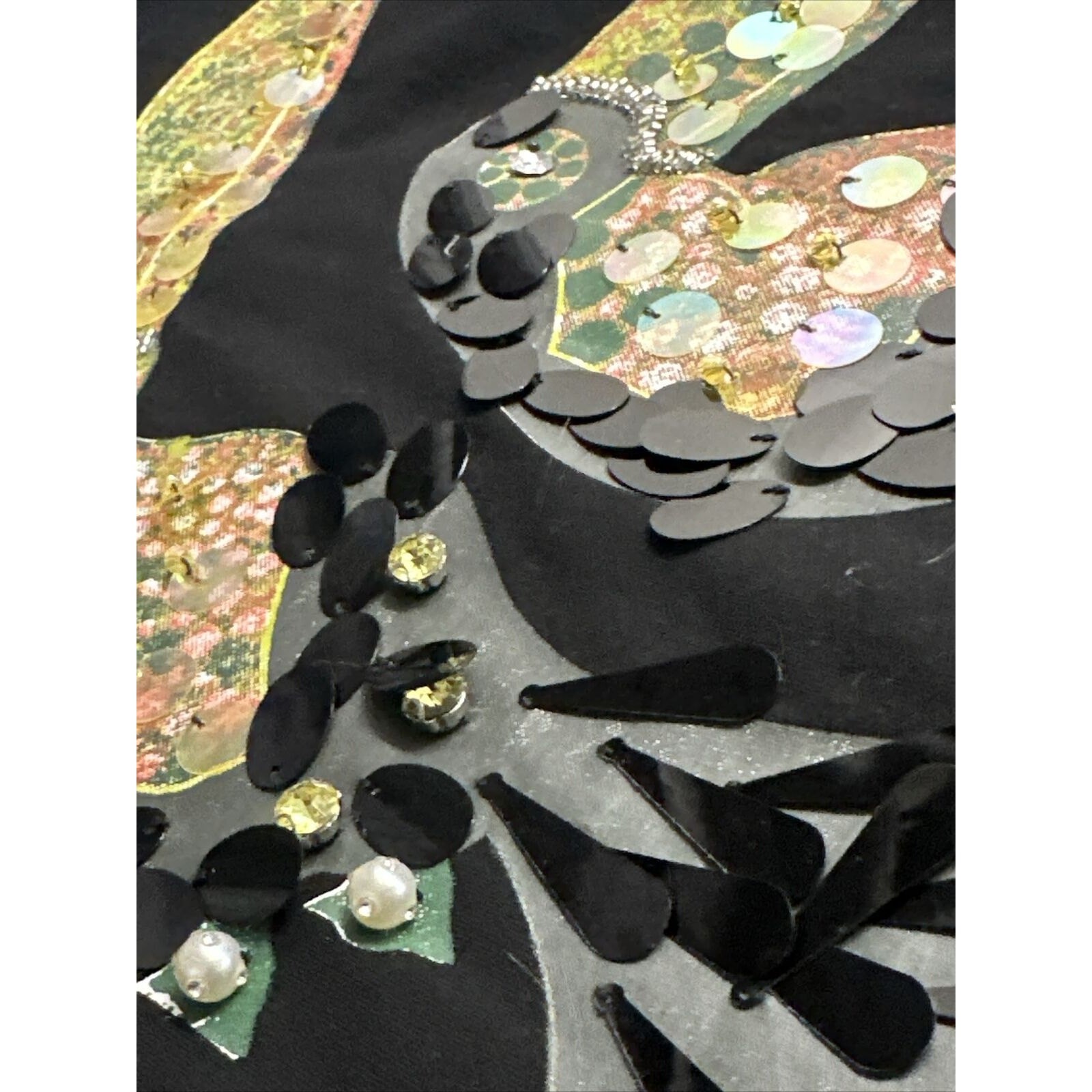 Zero Degrees Celsius Womens Black Toucan Birds Embellished Shirt size Medium