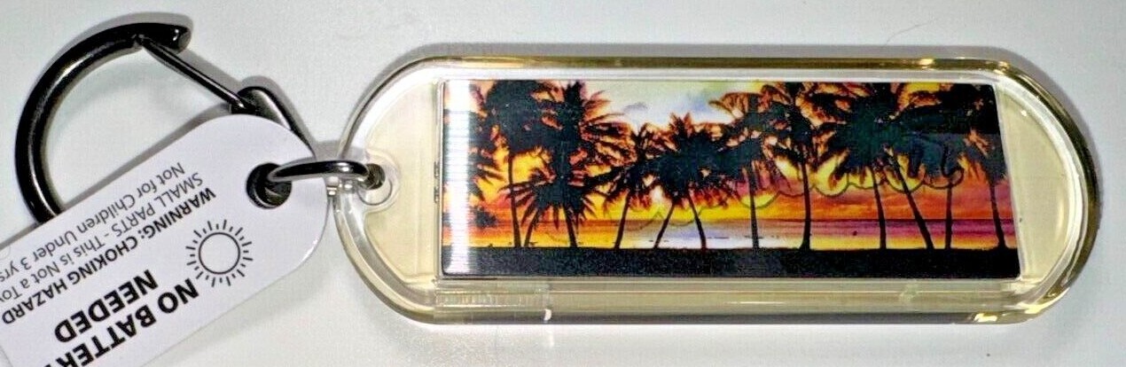 Acrylic Blinking Solar Powered Key Chain 4.25” Long w/Snap Ring, w/NAME