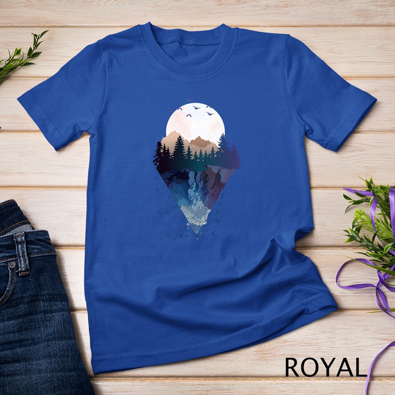 Funny Geometric Mountain Abstract Geometry Outdoor Gifts T-Shirt Unisex T-shirt