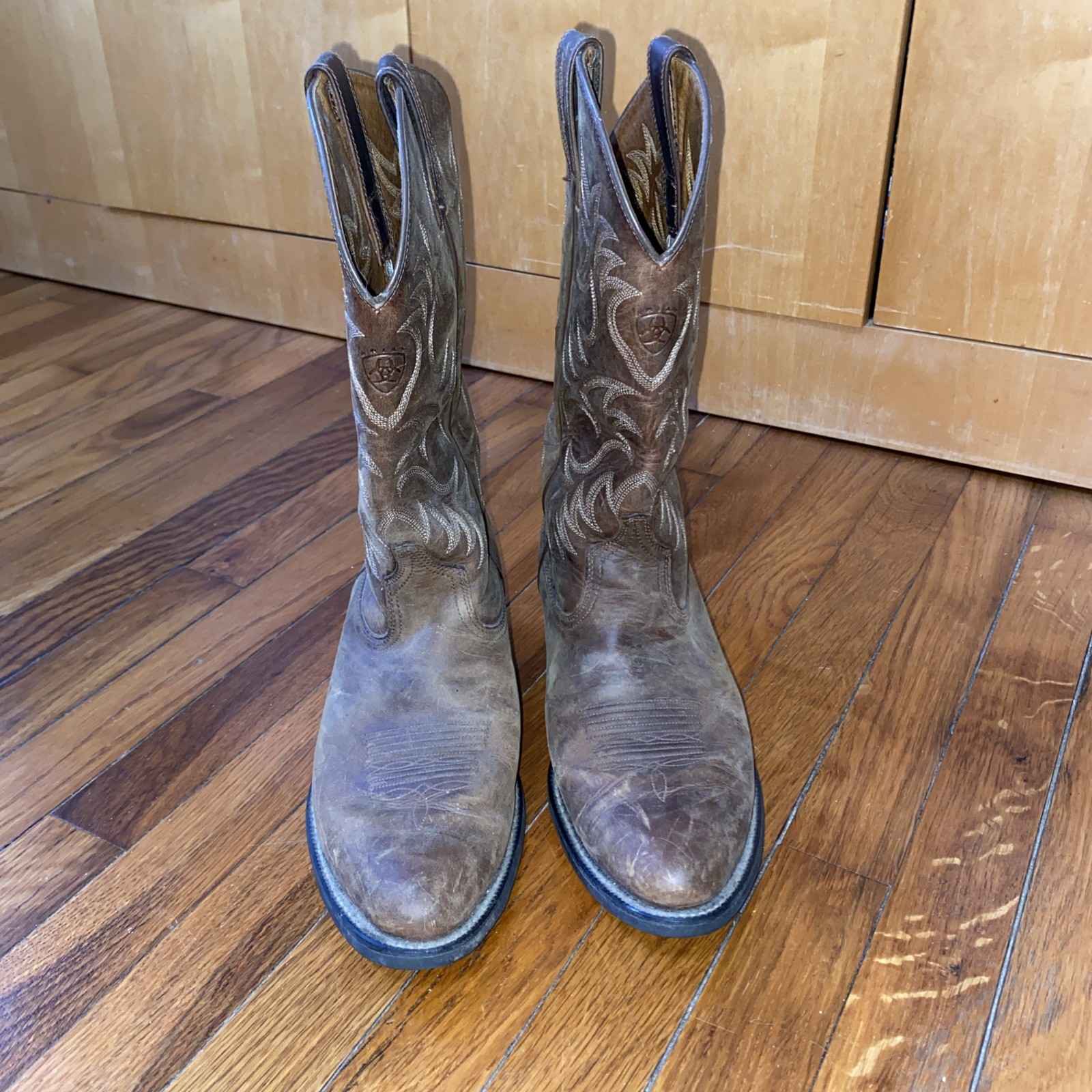 ARIET Heritage 34725 Cowboy Boots Western Brown Leather Mens Size 10D