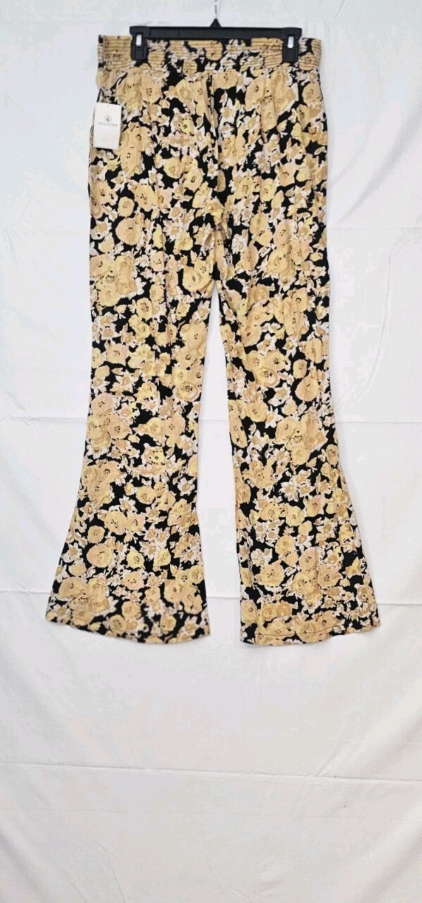 Volcom Flare Pants Women’s Large Yellow Black From The Block New
