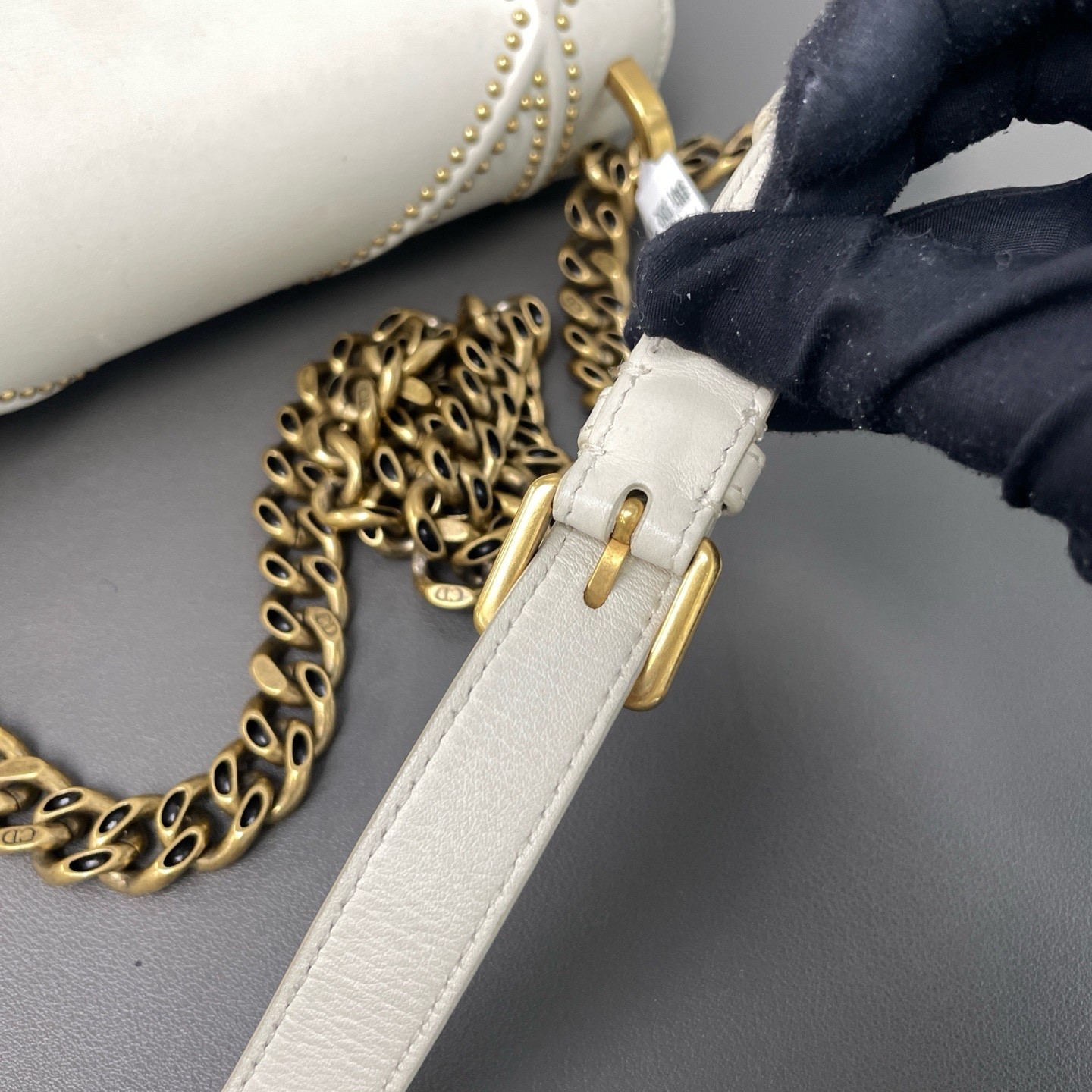 Dior Pre-Owned Authentic Chain Bag White 21.5*12.5*7 Free Tracked Shipping