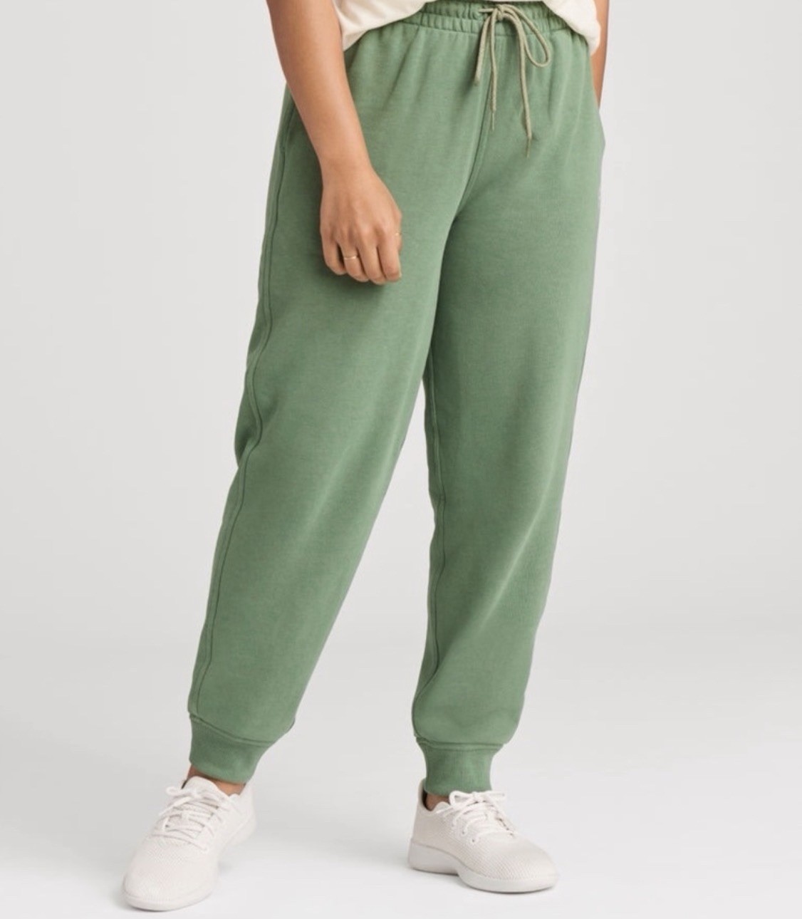 The R&R Sweatpants from Allbirds. sage-green joggers