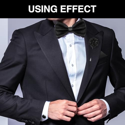 4PCS Black Bowties Men Kit, Pre-tied Corbatines para Hombres Elegantes, Bowtie