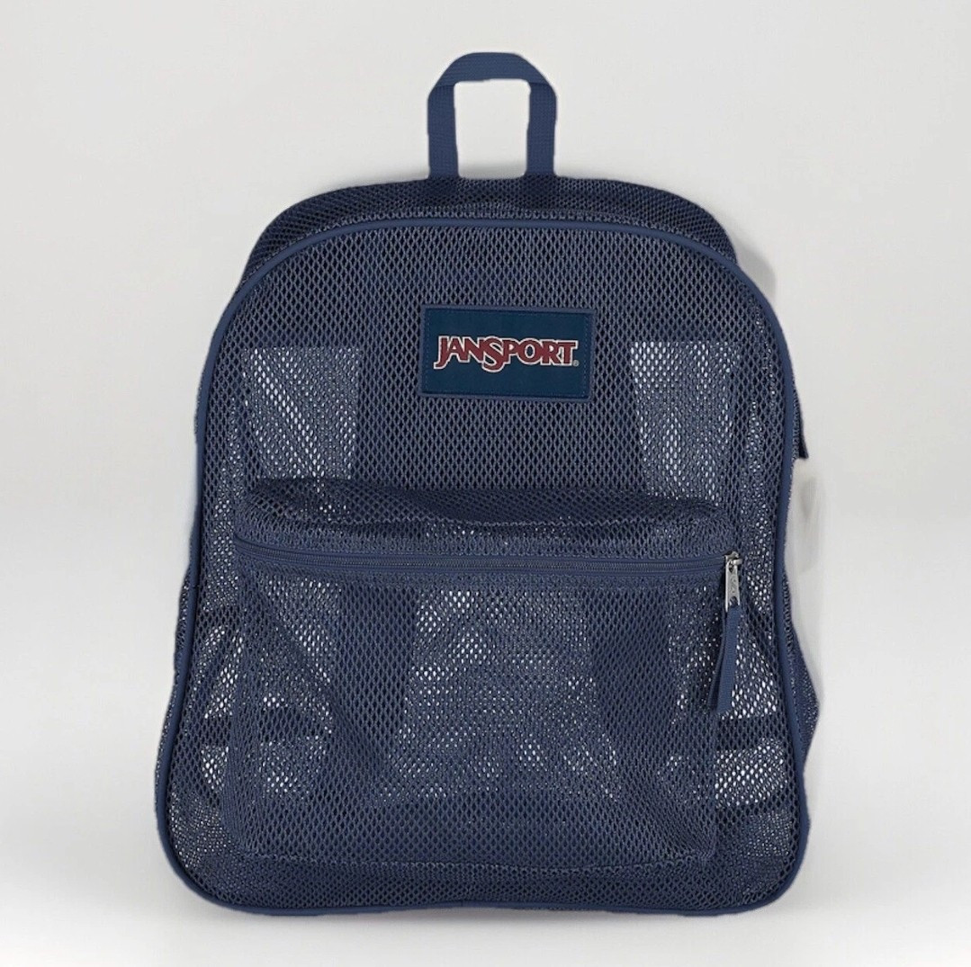 Jansport Mesh Backpack School Travel Gym Sports Bag Adult Kids Blue Unisex New