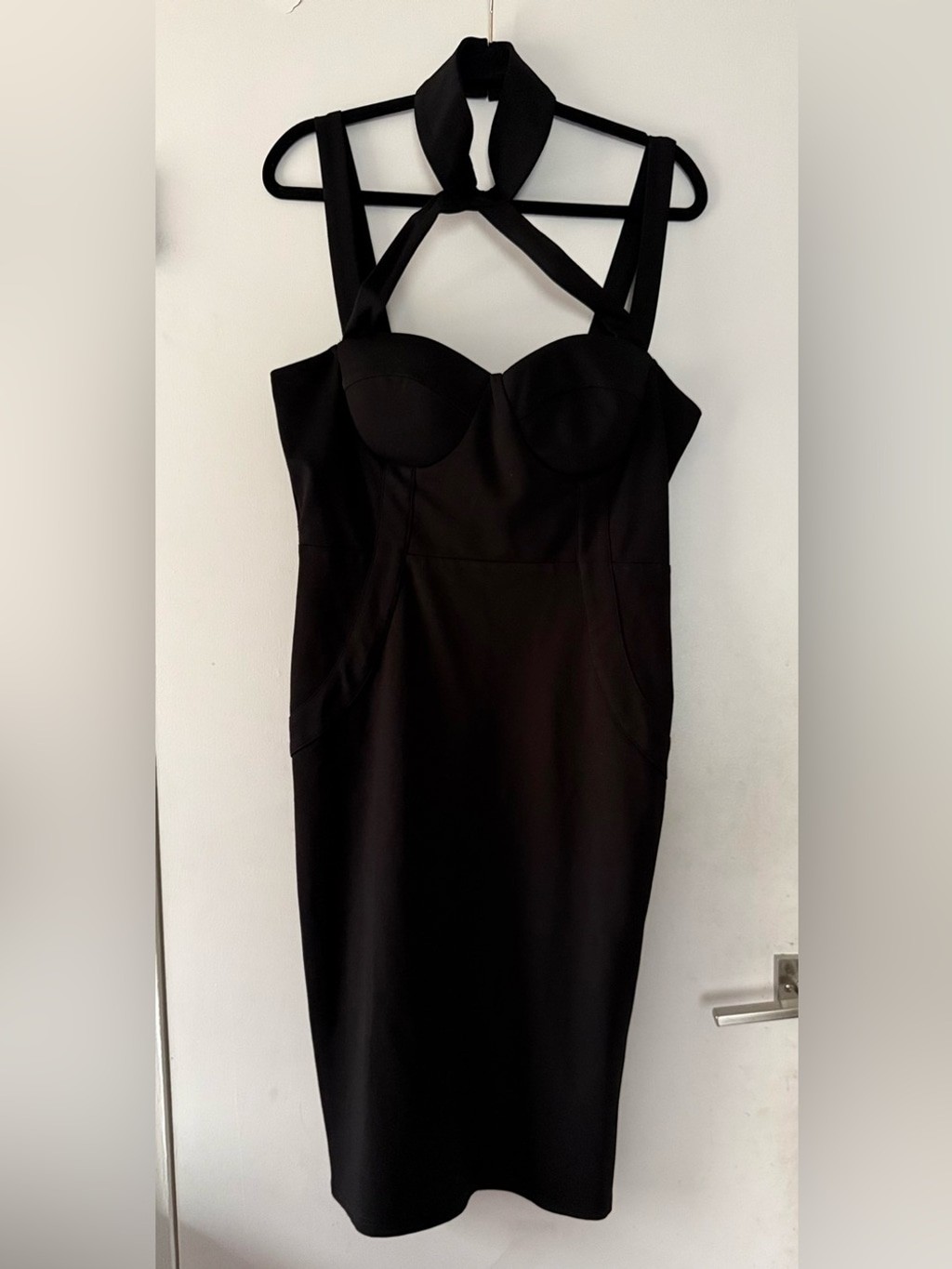 Fashion Nova Evil Queen Black Sexy Dress Sz 1X Stretch Goth Vamp $30 Sold Out