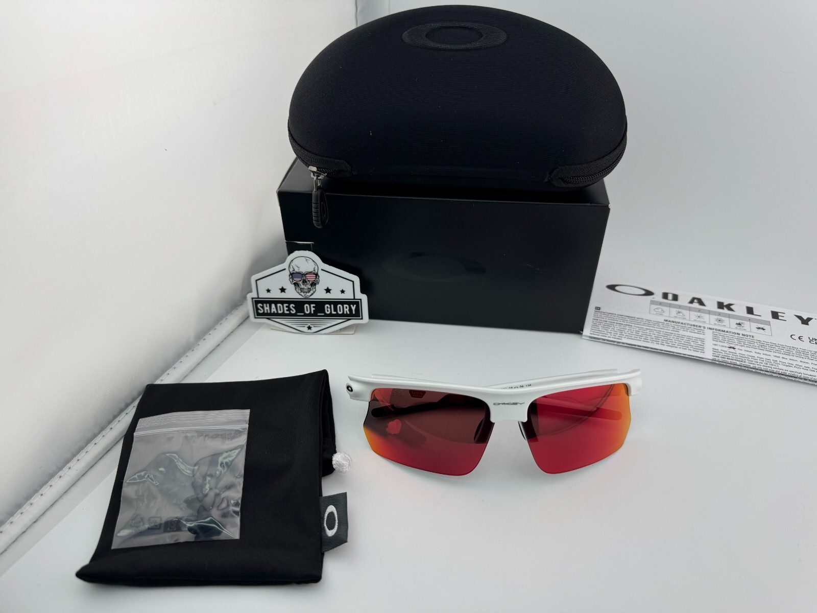 OAKLEY BISPHAERA MATTE WHITE WITH PRIZM FIELD SUNGLASSES OO9400-10 AUTHENTIC NEW