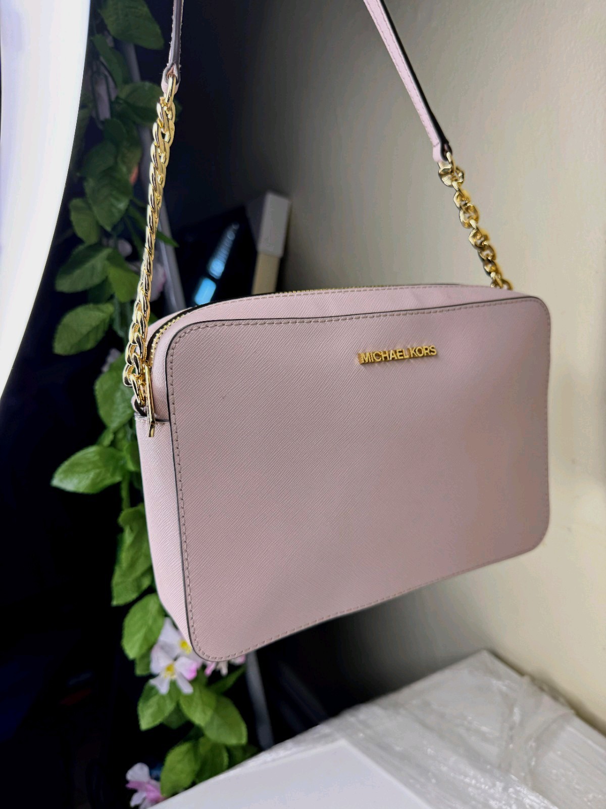 Michael Kors Jet Set Item Large East West Shoulder Crossbody Bag Powder Blush