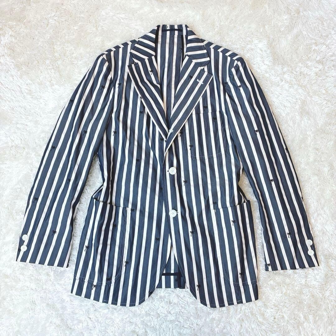 J.PRESS Navy Striped 3 Button Tailored Jacket Unstructured M Authentc