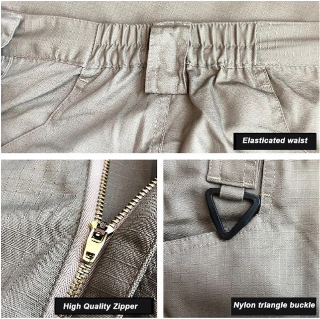 Men Tactical Cargo Pants Soldier Straight-fit Work Combat Trousers Outdoor Pants