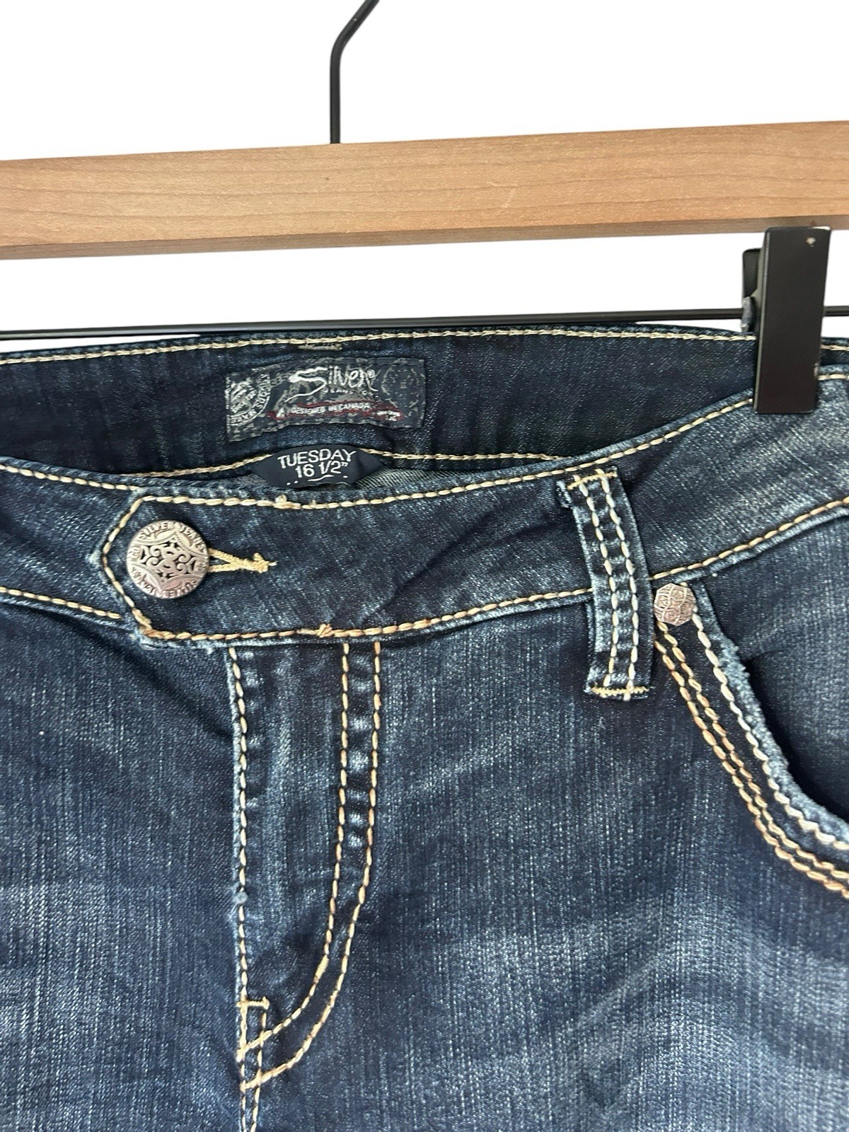 Silver Tusdeay 16 1/2 bootcut jeans denim womens plus size inseam 31 inches