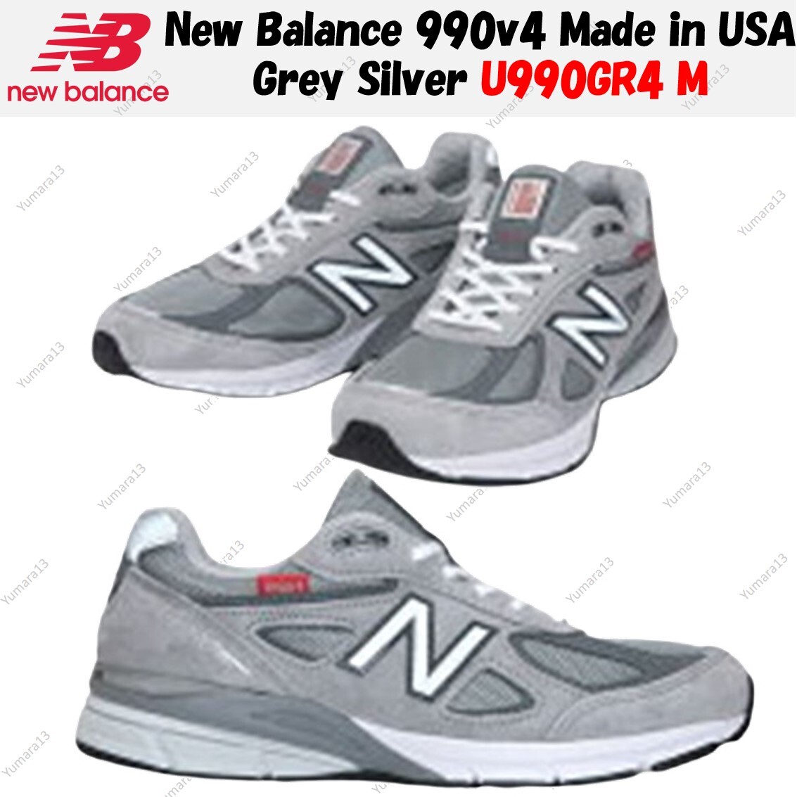 New Balance 990v4 Made in USA Grey Silver U990GR4 M Men’s Size