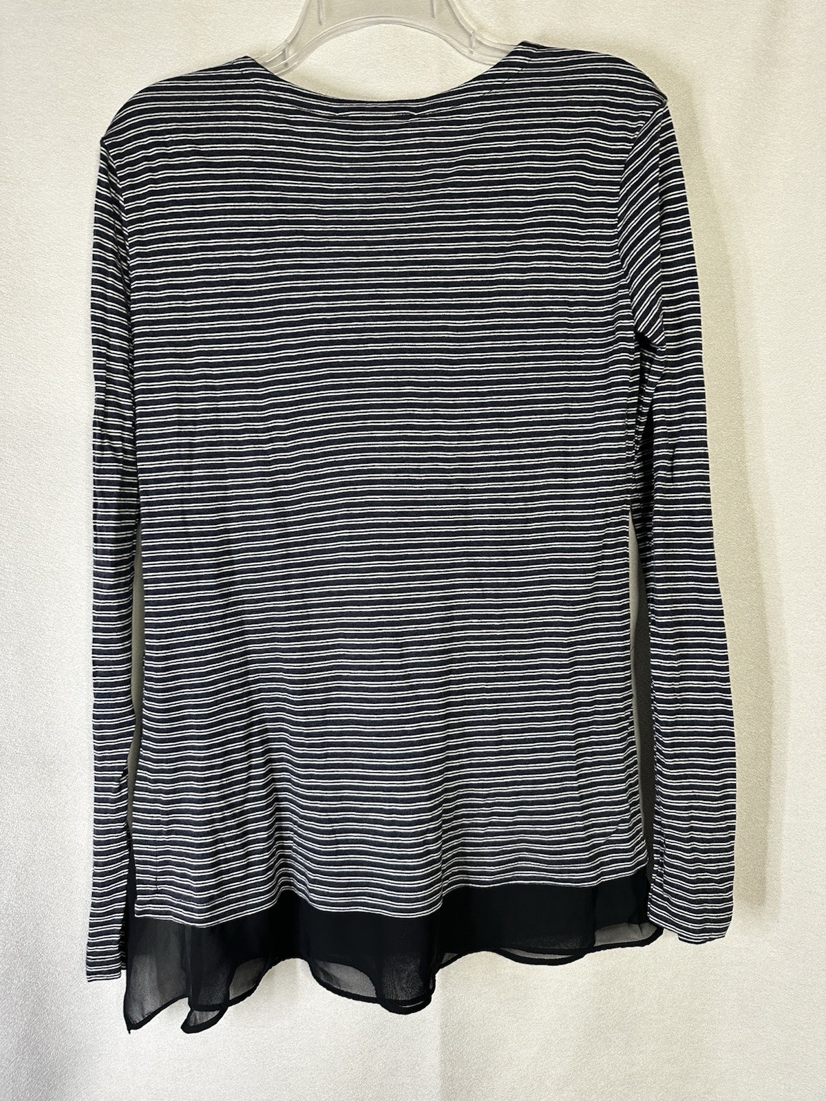 NWT AllSaints Miro Long Sleeve Ink/Chalk Stripe Tee MSRP $105 Viscose Wool Sz 0