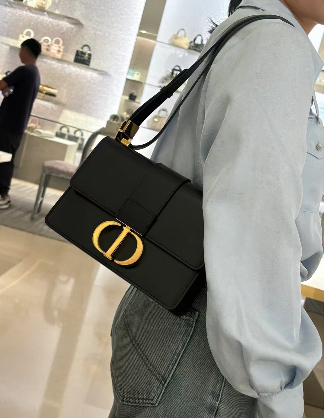 Dior Pre-Owned Authentic Crossbody Bag Black 24*17cm Free Tracked Shipping