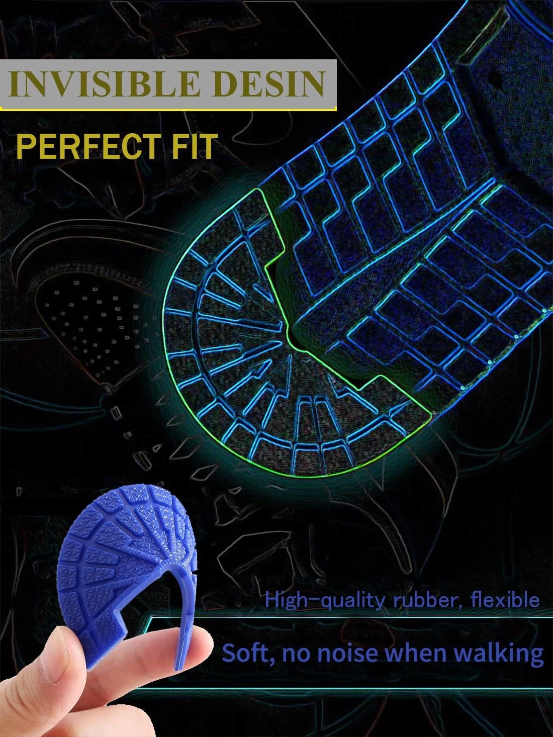 Sole Protector for Sneakers, Strong Self-Adhesive Shoe Heel 11-12, Black