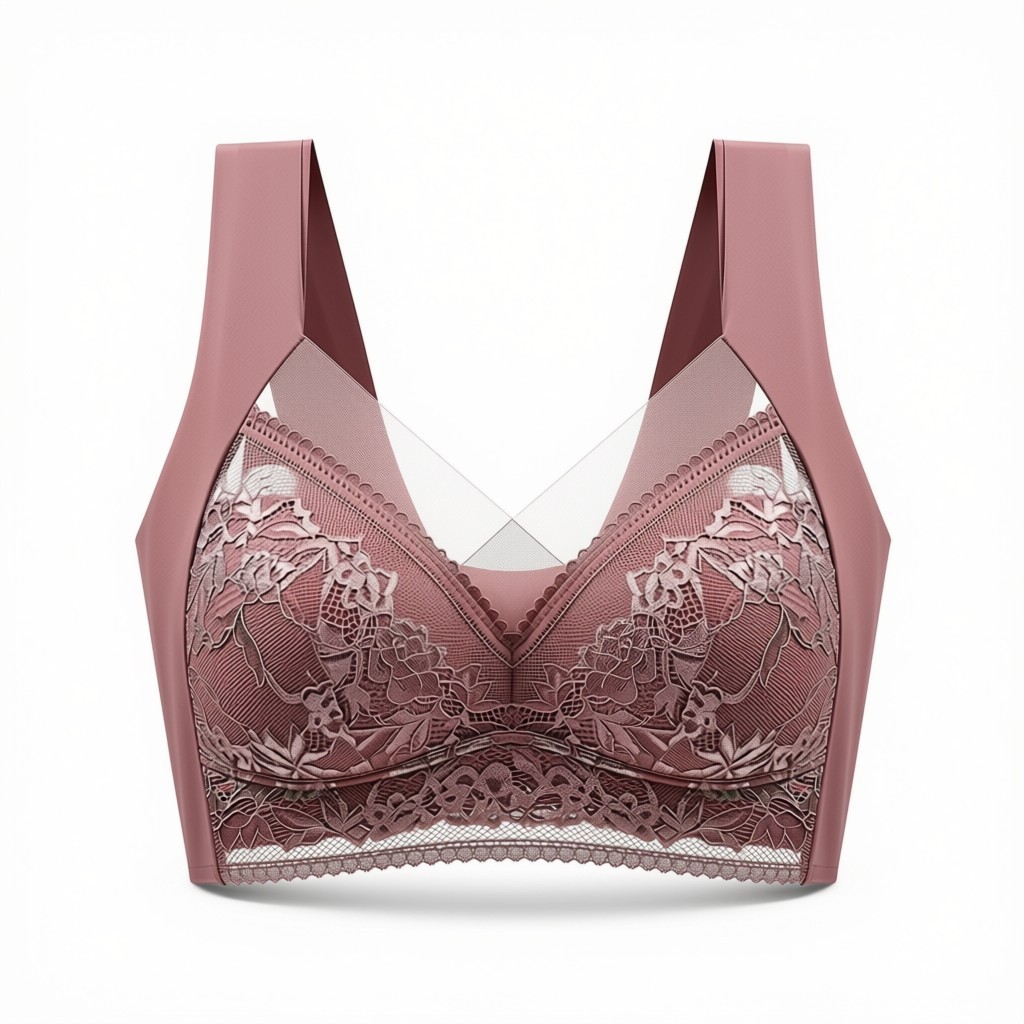Women’s Plus Size Lace Wire Free Padded Seamless Comfort Bra Vest Soft Bralette