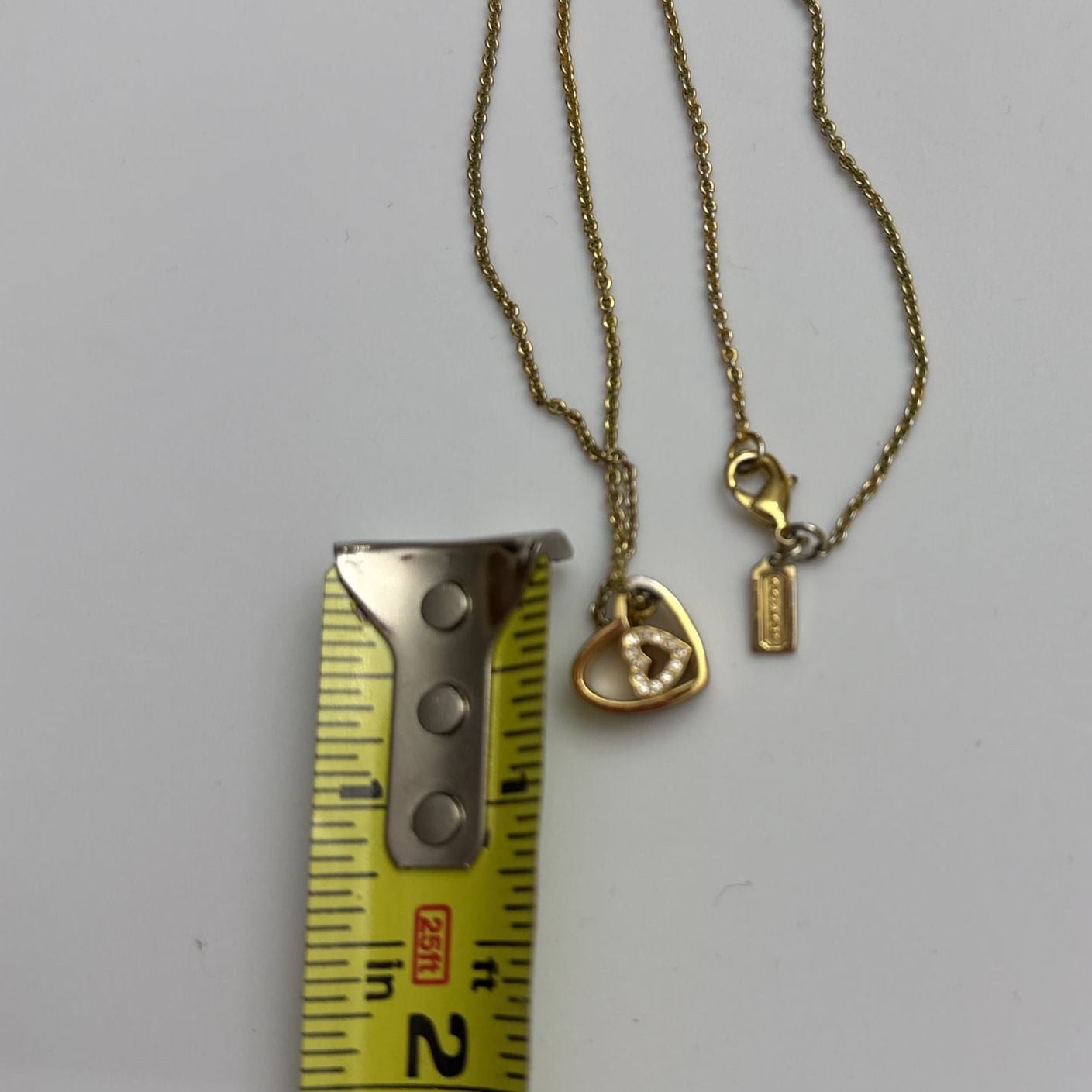 Coach Heart Gold Necklace Authentic