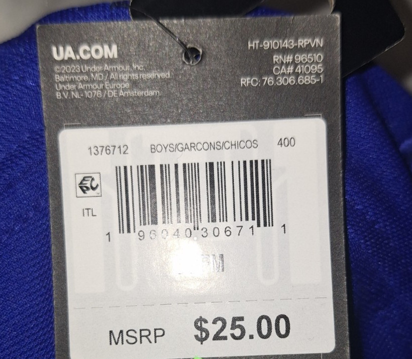 Under Armour Boys Adjustable Cap hat – Sweat Wicking – 1376712 BLUE OSFM