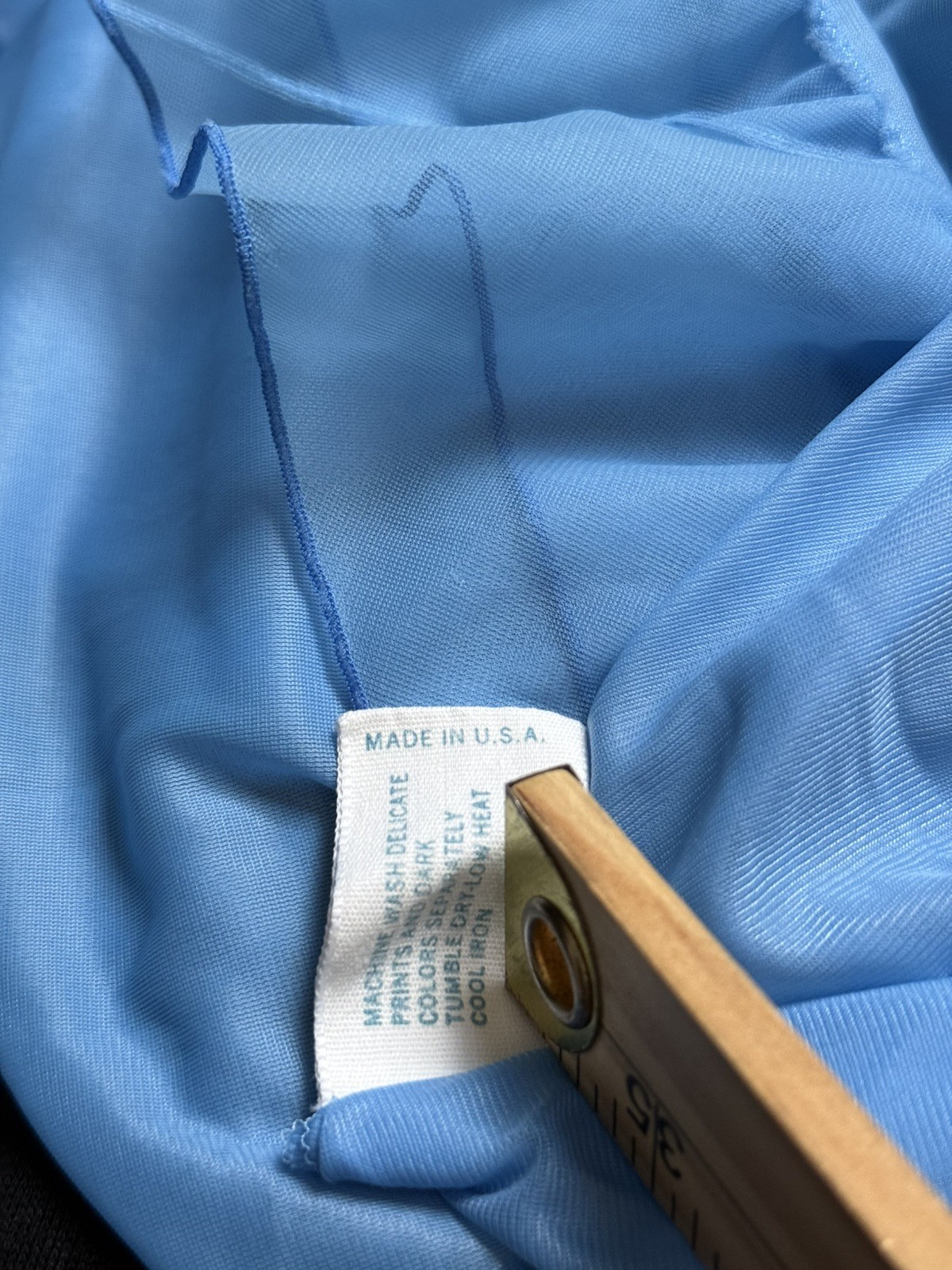 Vintage Vanity Fair Chiffon Blue Baby Doll slip Nightgown Small Coquette 60s