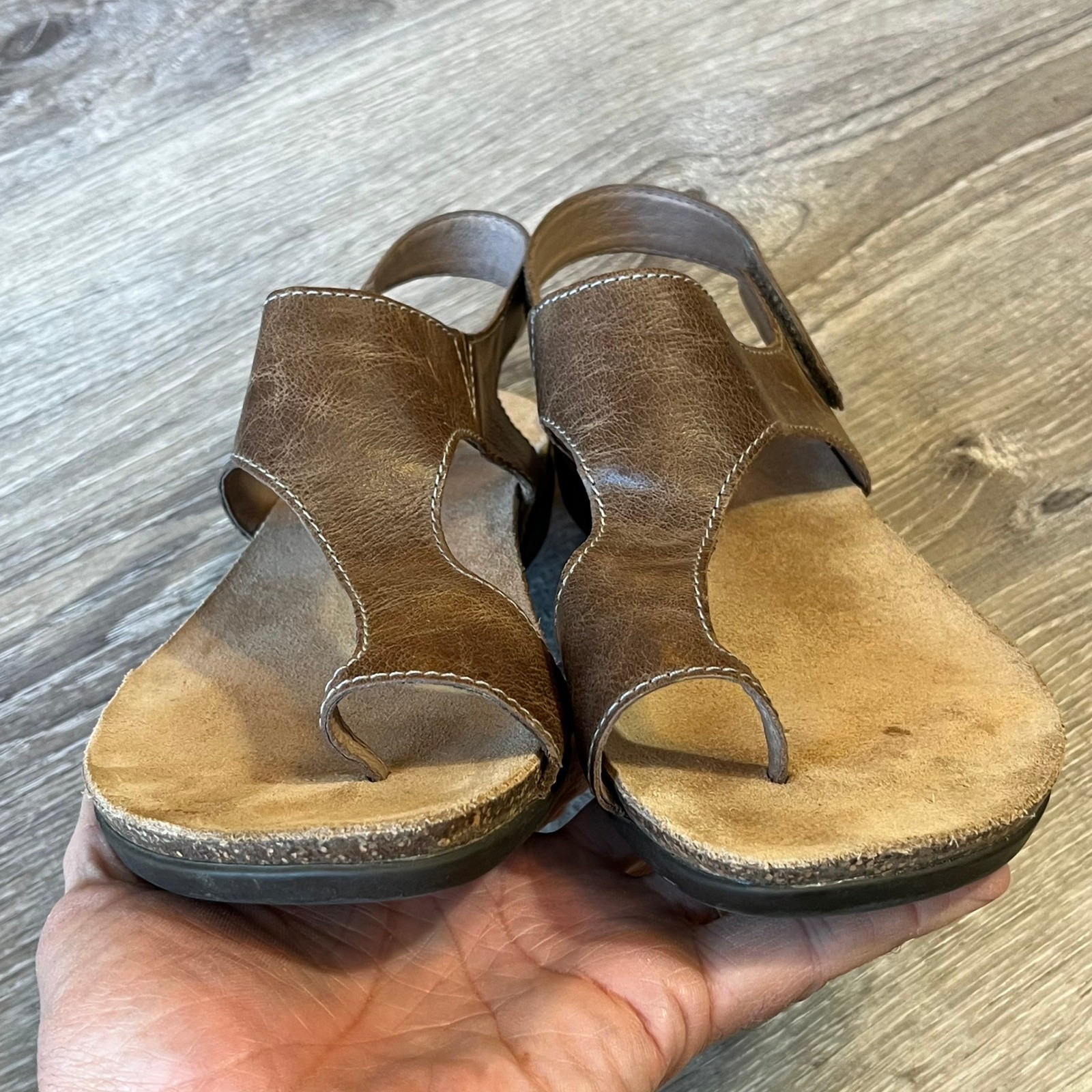 Dansko Reece Womens Brown Leather Toe Loop Slingback Sandals Size 37 6024795300