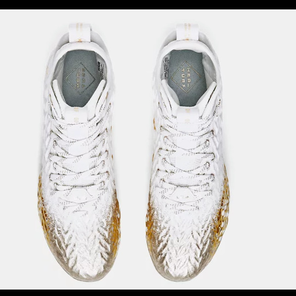 UNDER ARMOUR SPOTLIGHT CLONE MC LACROSSE FOOTBALL WHITE/GOLD WOMEN’S Sizes