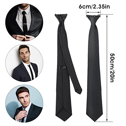Yolev Men’s Clip On Ties 20 Inches Solid Color Clip-on Neckties 1pcs Black Ties