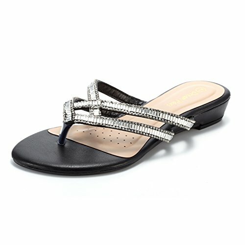 DREAM PAIRS Women NEW Party Rhinestones Flip-Flop Slides Flat Sandals
