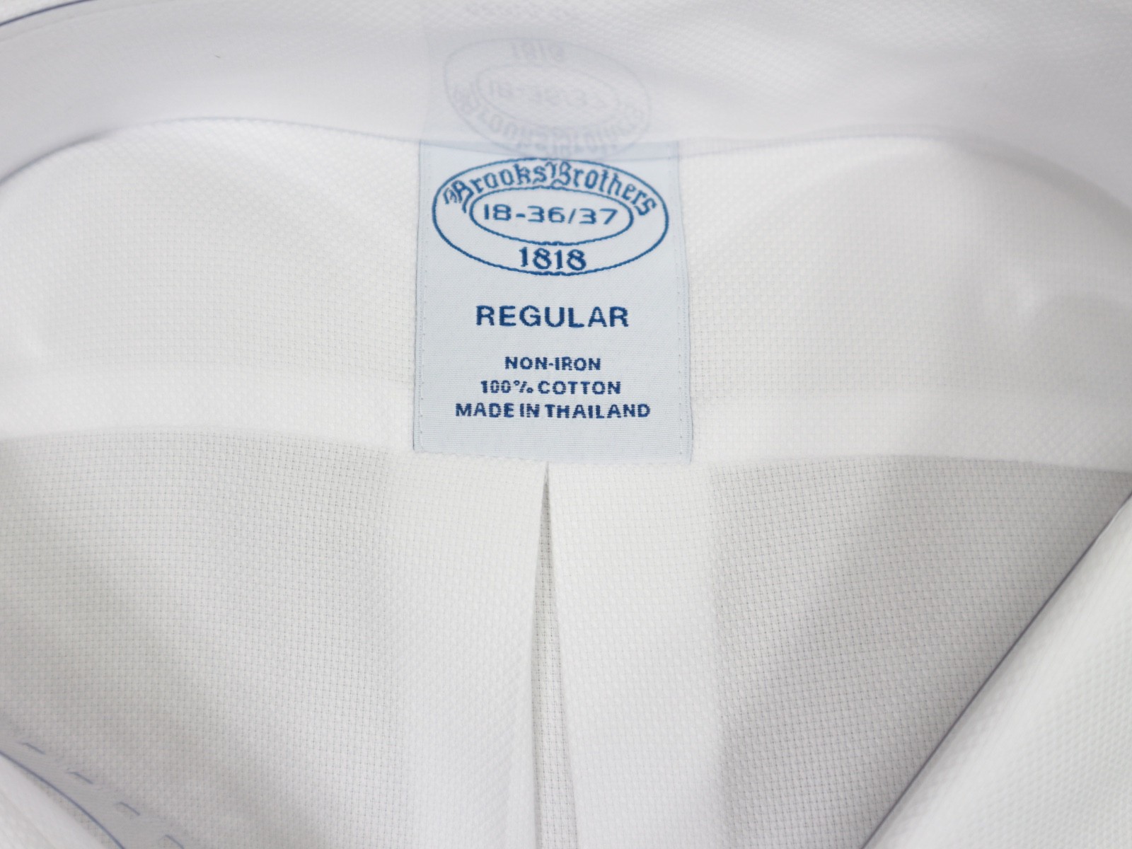 Brooks Brothers REGULAR Non-Iron All Cotton 18-36/37 Ainsley Collar White