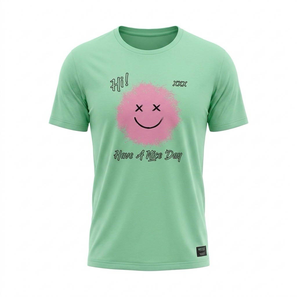 WeSC “Hi! Have A Nice Day” Graphic T-Shirt – Mint Green – Men’s Medium Women’s L